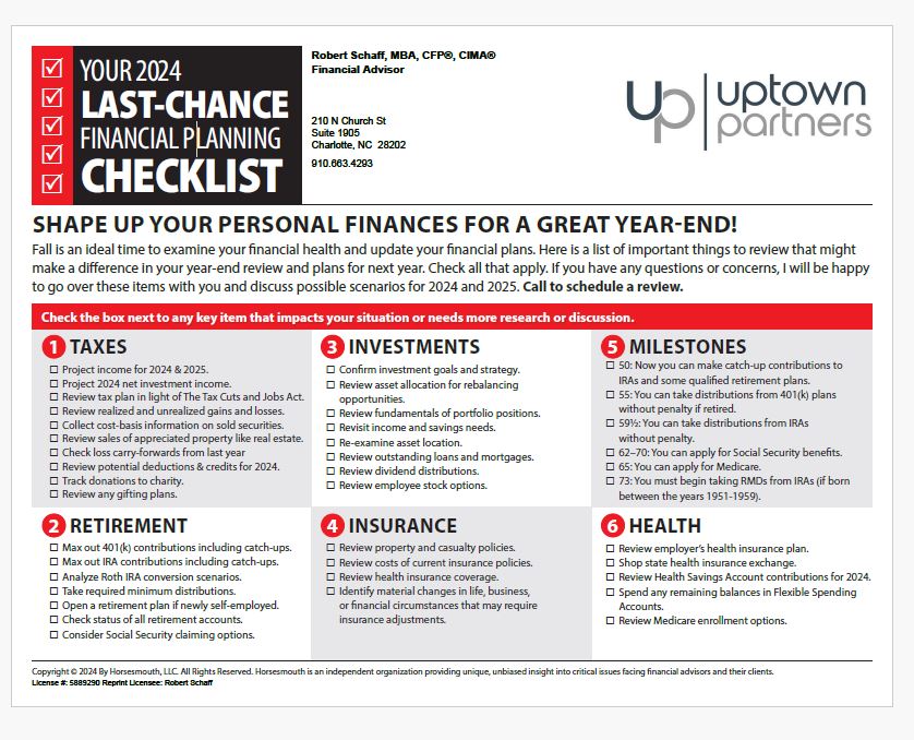 YOUR 2024 LAST-CHANCE FINANCIAL PLANNING CHECKLIST